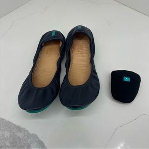 Tieks navy blue ballet foldable flats with shoe bag size 7